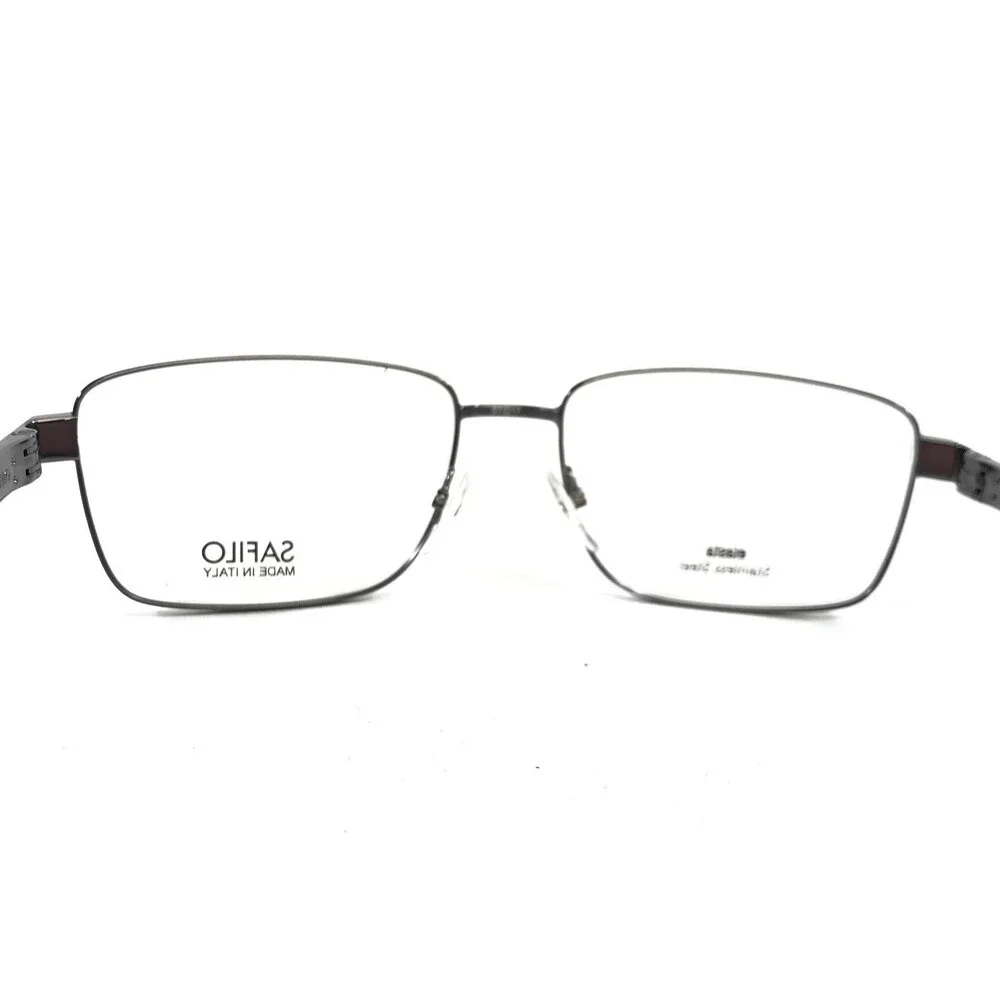Safilo Elasta Eyeglasses Frames SA1031 LN4 Gunmetal Rectangle Wire Rim 57-17-140
